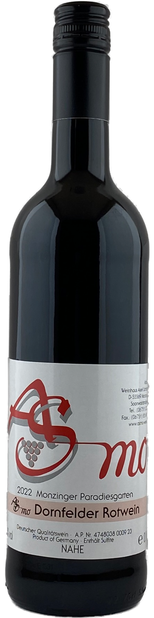 2022er Monzinger Paradiesgarten Dornfelder Rotwein feinherb
